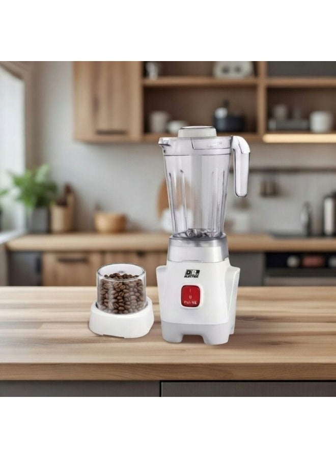 DR.ELECTRIC Electric Blender 2 in 1, 650W, 1.25L, 2 Speeds with Pulse, Stainless Steel Blades, with Grinder, White, DR.6503 - Image 5